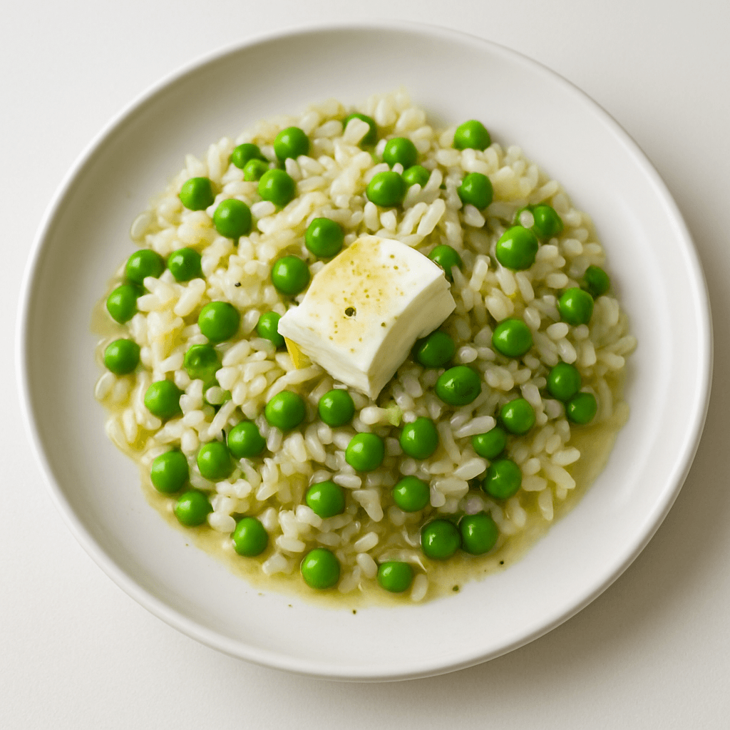 Foto de Ensalada tibia de arroz con arvejas y queso cremoso