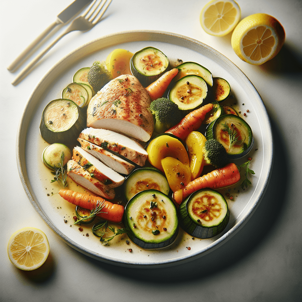 Foto de Pollo a la provenzal con verduras al vapor