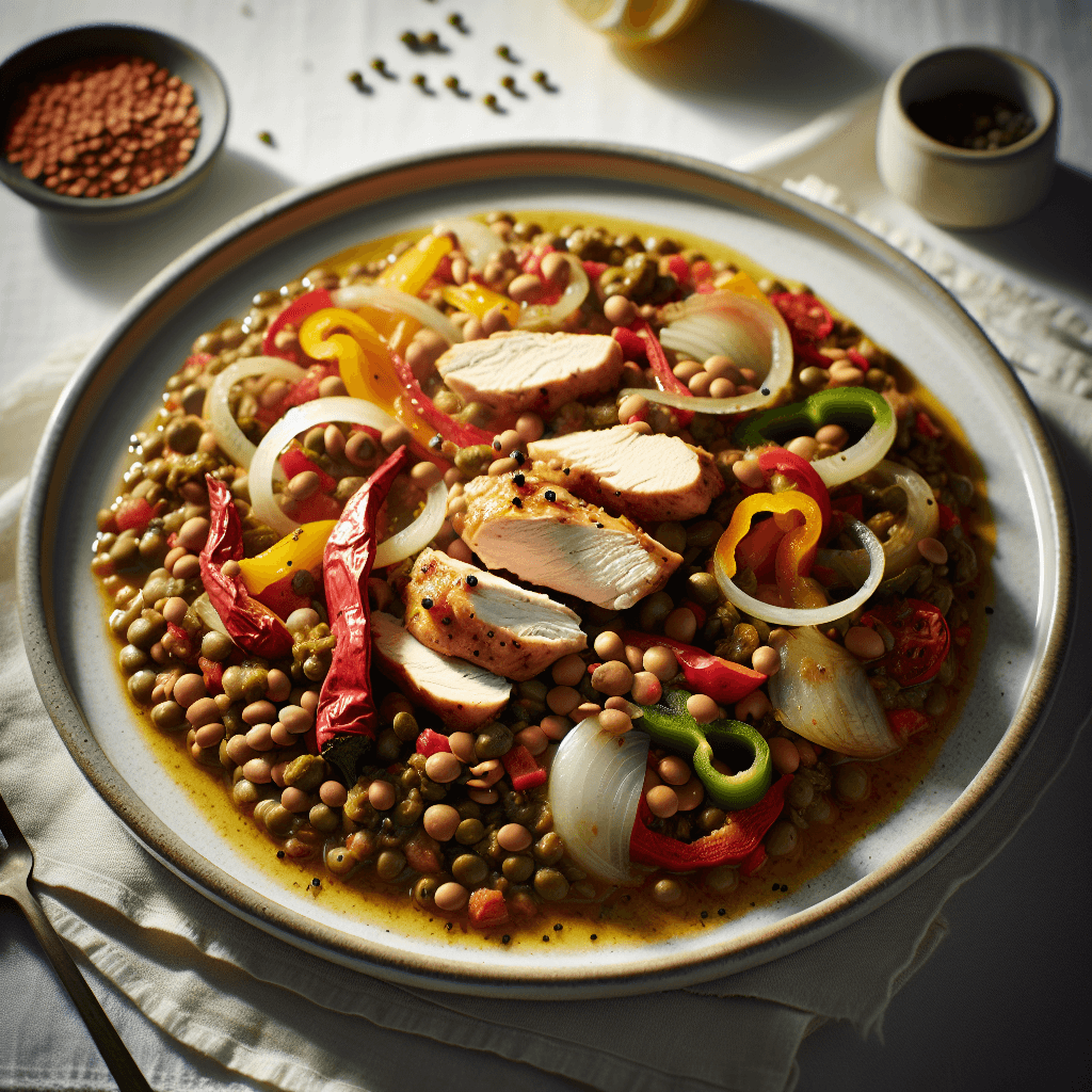 Foto de Guiso de lentejas con verduras y pollo