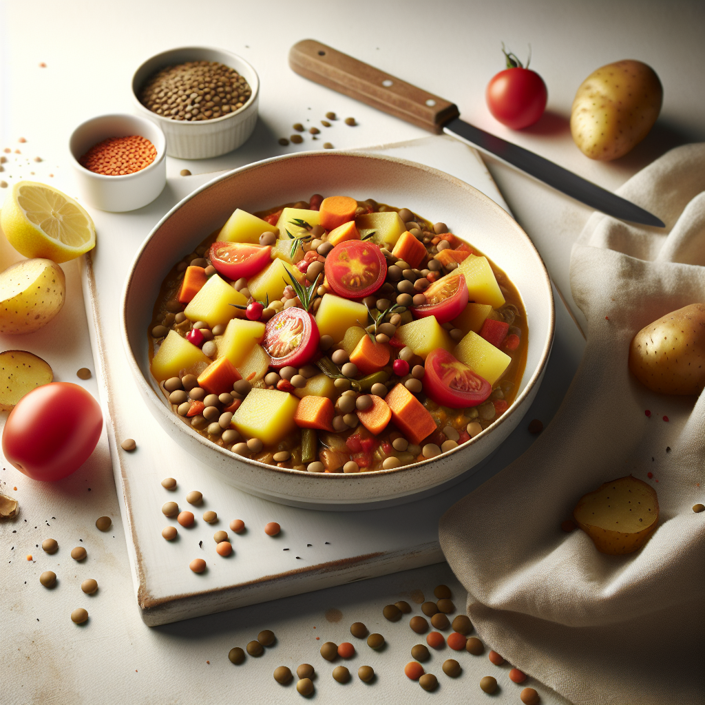 Foto de Estofado de lentejas con verduras y papa