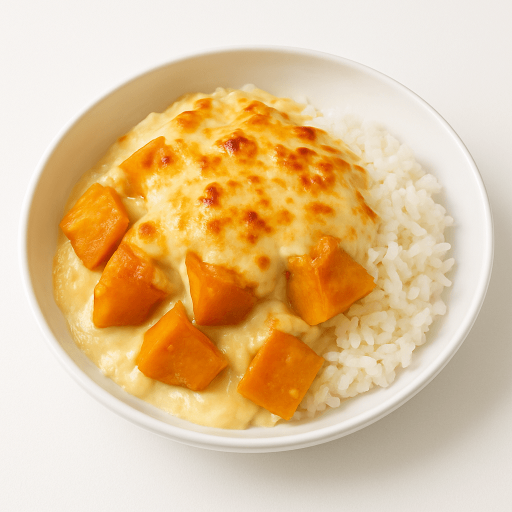 Foto de Cazuela de calabaza y arroz con queso gratinado