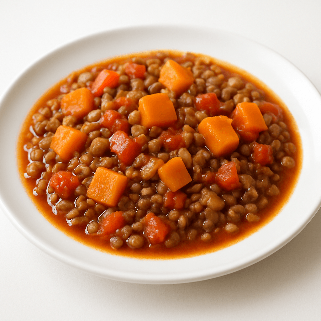 Foto de Guiso de lentejas con verduras y calabaza